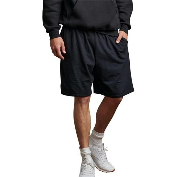 Mens Cotton Jersey Shorts Relaxed Fit 9 Inch Elastic Waist With Pockets - Picture 1 of 5
